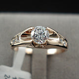 Rose Gold Plated Mounting anel feminino aneis bijoux 0.5 ct Zirconia Engagement Jewelry Rings 