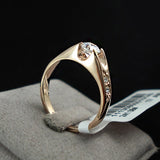 Rose Gold Plated Mounting anel feminino aneis bijoux 0.5 ct Zirconia Engagement Jewelry Rings 
