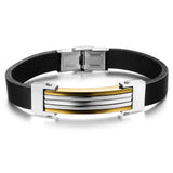 Unique Design Bracelet Mix Color Gold Plated Stainless Steel Leather Bracelets For Men Mens Jewelry Accessories Wristband
