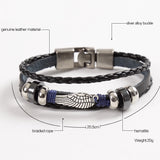 Unisex Fashion Europe retro punk Charm bracelet, Handmade leather bracelets & Bangles with wings Jewelry