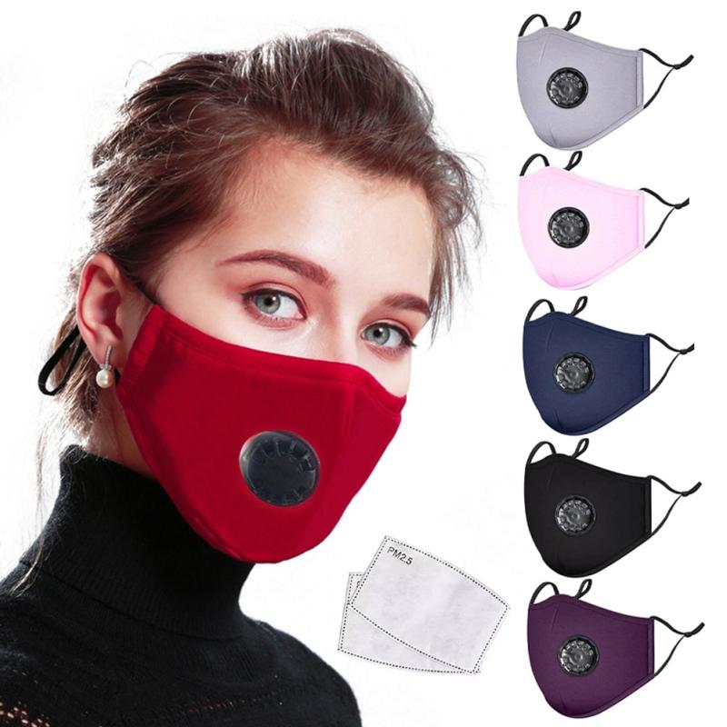 Unisex Reusable Cotton Mouth Mask anti dust mask Cover Respirator PM2.5 Anti-Dust Face Mask + 2pcs Masks Filter