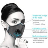 Reusable Dust-proof Masks Anti-Dust Breath Valve Facial Protective Cover Ear-loop Face Mask Activated Carbon Filters PM2.5 Masks