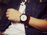Unisex Leather Strap Watches Men Luxury Brand Big Dial Men Watch For Lovers Black White Lady Sport Women Quartz Watch