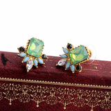 Unusual Flashing Emerald Opal Women Stud Earrings Fashion Jewelry