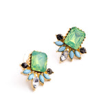 Unusual Flashing Emerald Opal Women Stud Earrings Fashion Jewelry 