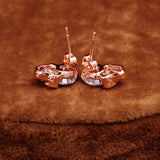 Valentine's Day Trendy Earrings For Women's/Girl's 18k Yellow Gold Plated CZ Diamond Skull Pierced Stud Earrings Jewelry Gift