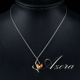 Valentine's Day Gift for Lover Double Heart Stellux Austrian Crystal Pendant Necklace
