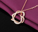 Valentines Gift Alloy Metal Heart Pendant Necklace Pave Austrian Crystals Fashion Jewelry