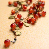 Very beautiful vintage sweet cherry Long necklace fashion sweater chain