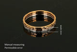 Vintage 3 Color Rounds Elegant Finger Rings Rose Gold Plated Fashion Brand Punk Jewellery/Jewelry For Women