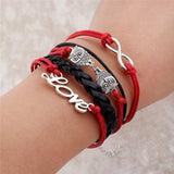 Vintage Braided Anchors bracelet best friends Leather Bracelet men jewelry heart charm Bracelets for women