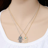 Vintage Brand Design Gold Plated Luck Hamsa Hand Pendants Necklace Luck Fatima Hand Palm Statement Necklace collares