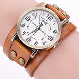 Vintage Cow Leather Bracelet Watch High Quality Women WristWatch Luxury Casual Quartz Watch