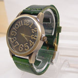 Vintage Genuine Cow Leather Watch Women Ladies Men Fashion Dress Quartz Wristwatch