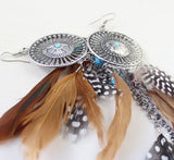 Vintage Hollow Fringed Feathers Long Earring For Women 2016 Fashion Jewelry India Bohemian Ear rings Earing