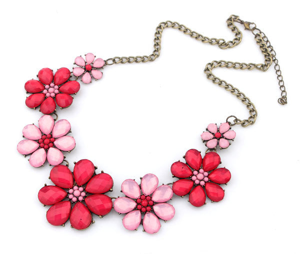 Vintage Jewelry Rhinestone Flower Choker Necklace For Woman New Statement Necklaces Christmas Gift