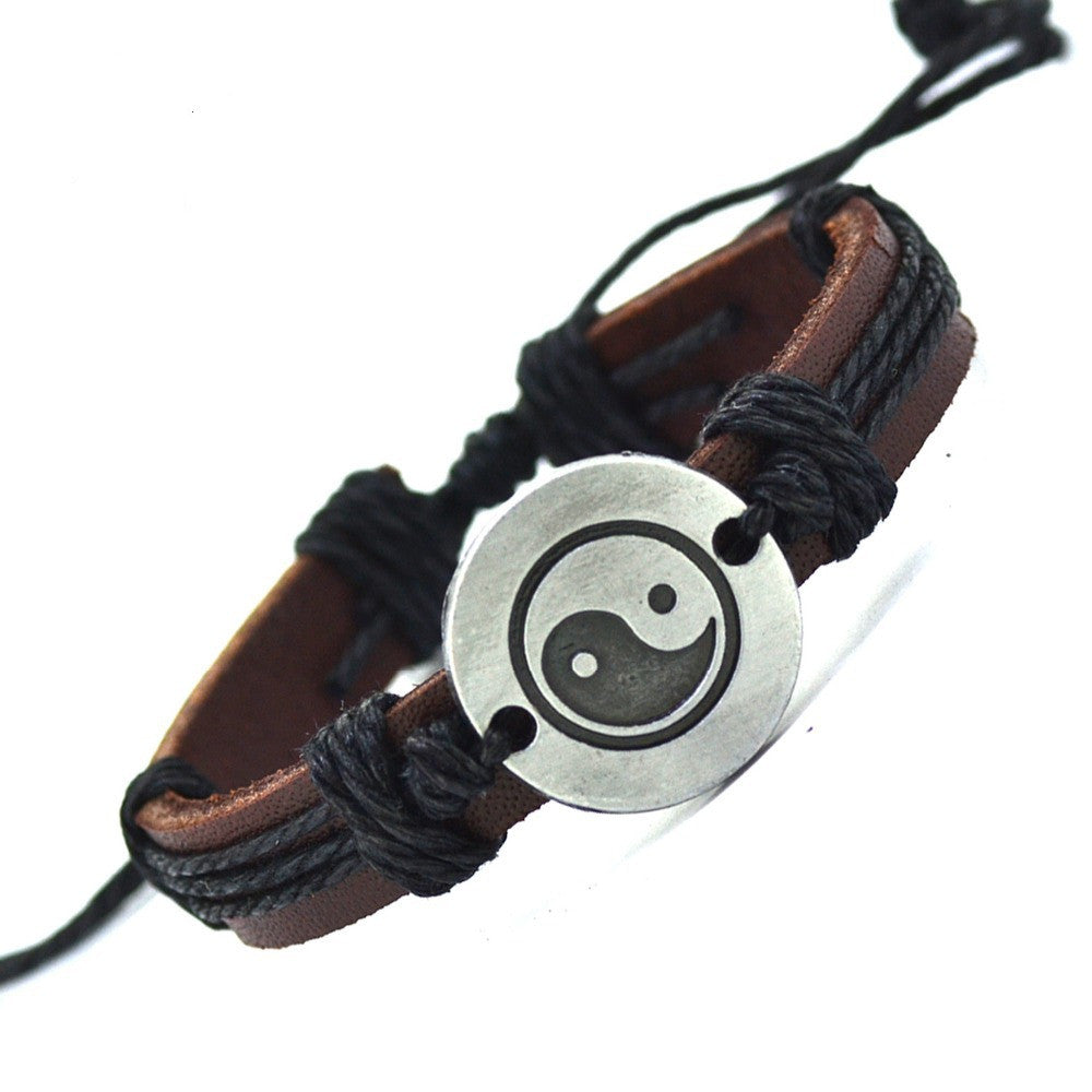 Vintage Leather Bracelet New Hot Women Handmade Twine Bracelet Genuine Leather Artificial Cuff Bracelet For Friendship