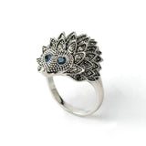 Vintage Punk Ring Unique Carved Antique Silver Hedgehog Lucky Rings for Women Boho Beach European Wedding Party Birthday Jewelry