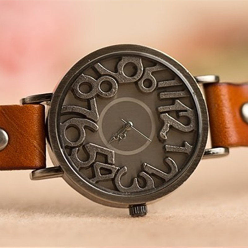 Vintage Style Leather Strap Quartz Watch Skeleton Ladies Watches Women Wristwatch Relogio Feminino Montre Femme Horloges