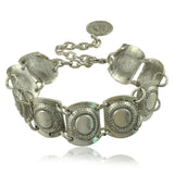 Vintage Tibetan Silver Plated Jewelry Gypsy Coin Carving Bracelets Retro Gold And Silver Plated Bracelets Hand Jewelry Gifts