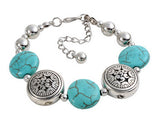 Vintage Tibetan Silver beaded Turquoise Heart Skull Elephant Cross 15 Style U Pick Adjustable Chain Wrap Bracelet Bangle Jewelry