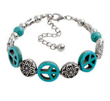 Hot Sale 8 Designs Animal & key & Star Elephants Bracelet Retro bohemian Style beaded Turquoise Fashion Women Bracelet Jewelry