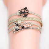 Vintage Anchor Love Bracelets & Bangles Owl Swallow Rudder Men Jewelry Leather Pulseras Women Vintage Set Charm Fashion