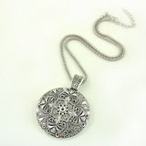 Vintage Bohemian Flower Pendant costume Tibetan Silver vintage Necklace Jewelry