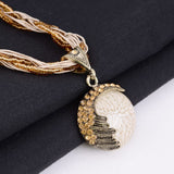 Vintage Boho Reiki Ball Opal Stone Pendant Necklace For Women Rhinestone Rope Lucky Divination Stone Statement Necklace