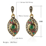 Vintage Earrings For Women 18K Gold Fashion Earrings AAA Resin Long Big Drop Dangle Earring Indian Jewelry
