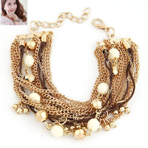 Vintage Fashion Bohemia Gold Chains Beads Mutilayer Charms Bracelets Bangles for Women Men Jewelry Loom Bands
