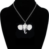 Vintage Gold Crystal Elephant Pendant Necklace Men Retro Silver Long Chain Necklaces Women Jewelry Gift Colares Femininos
