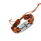 Vintage Handmade Twine alloy Retro Charm Bracelet Genuine Leather Artificial Cuff Bracelet For Women