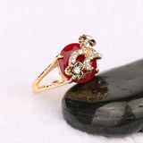 Vintage Jewelry Black Ring For Women 18K Gold Mosaic Crystal Bohemia Wedding Rings