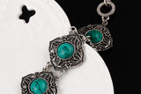 Vintage Jewelry Sets Chain Necklaces Drop Earrings Bracelets Turquoise Tibetan Silver Round Flower Hollow Design Jewellry Women