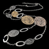 Vintage Long Statement Necklace Real Gold Silver Plated Round Flower Women Necklaces & Pendants Fashion Jewelry