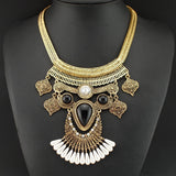 Vintage Owl Maxi Necklace With Imitation Pearl Tassels Pendant Women Collar Fashion Statement Chokers Necklaces 