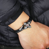 Vintage Stainless Steel Men Bracelet Men Bangle Jewelry Wrap Wristband For Men op Quality Classic Bracelet 