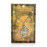 Vintage Steampunk Necklace Antique Owl Clock Spider Love Pendant Chain Necklace New Jewelry For Men Women