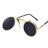 Vintage Steampunk Sunglasses round Designer steam punk Metal Oculos de sol women Coating Sunglasses Men Retro Circles Sun Glassess 