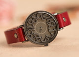 Vintage Style Leather Strap Quartz Watch Skeleton Ladies Watches Women Wristwatch Relogio Feminino Montre Femme Horloges 