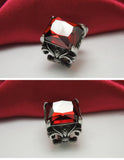 Vintage Top Quality Red Ruby Jewelry Rings For Men Never Fade Fashion Stainless Steel Brand Big Ring Men Mens Accessory Anel 