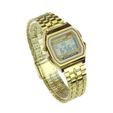 Vintage Womens Men Stainless Steel Digital Alarm Stopwatch Wrist Watch