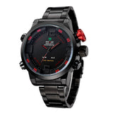 WEIDE Brand Military Watch Men Quartz 30m Waterproof LED Digital Full Stainless Steel Outdoor Sports Watches Dress Wristwatches