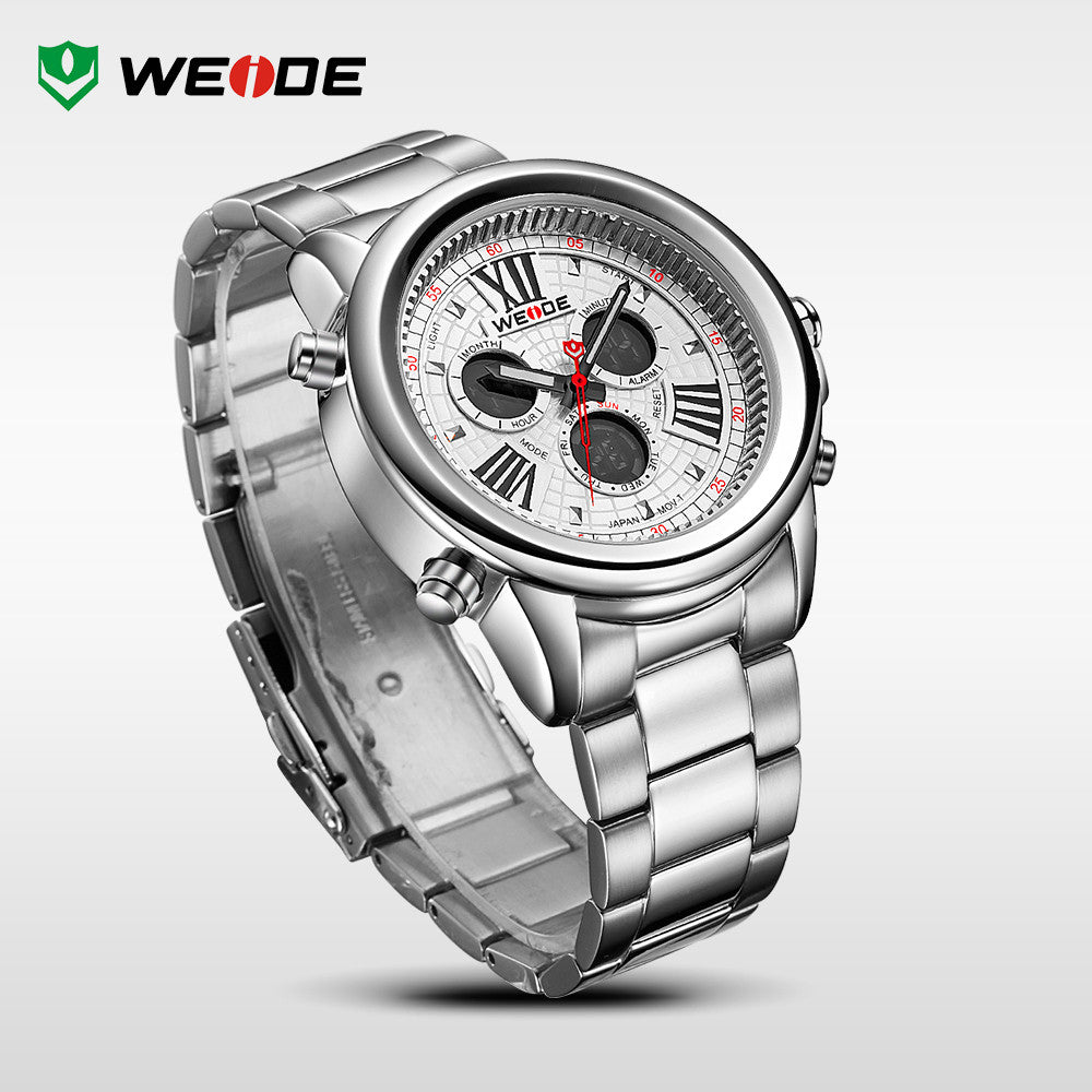 WEIDE Luxury Brand New Fashion Wrist Watches For Men Dress Sports Digital Watch With Back Light 3ATM Waterproofed