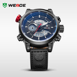 WEIDE Origina Bestselling Sports Watches Men Genuine Leather Strap Wristwatches With Logo Waterproof Red Watch For Men Dress