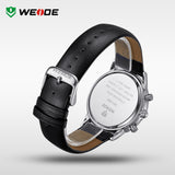 WEIDE Watches Men Luxury Brand Complete Calendar Military Quartz Sports Watch Leather Strap Watch Waterproofed Diver Wristwatch
