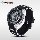 WEIDE Watches Men Quartz Full Steel Army Diver Men's Military Sports Watch Silicone Strap Luxury Brand LCD Back Light Wristwatch