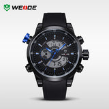 WEIDE Watches Men's Military Quartz Army Diver Watch Luxury Brand Relogio PU Strap Watches for Men 3ATM Waterproof