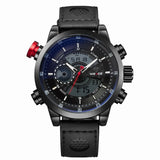 WEIDE New Men Fashion Wristwatches Luxury Famous Brand Men's Leather Strap Watch Sports Watches With High Quality Waterproof